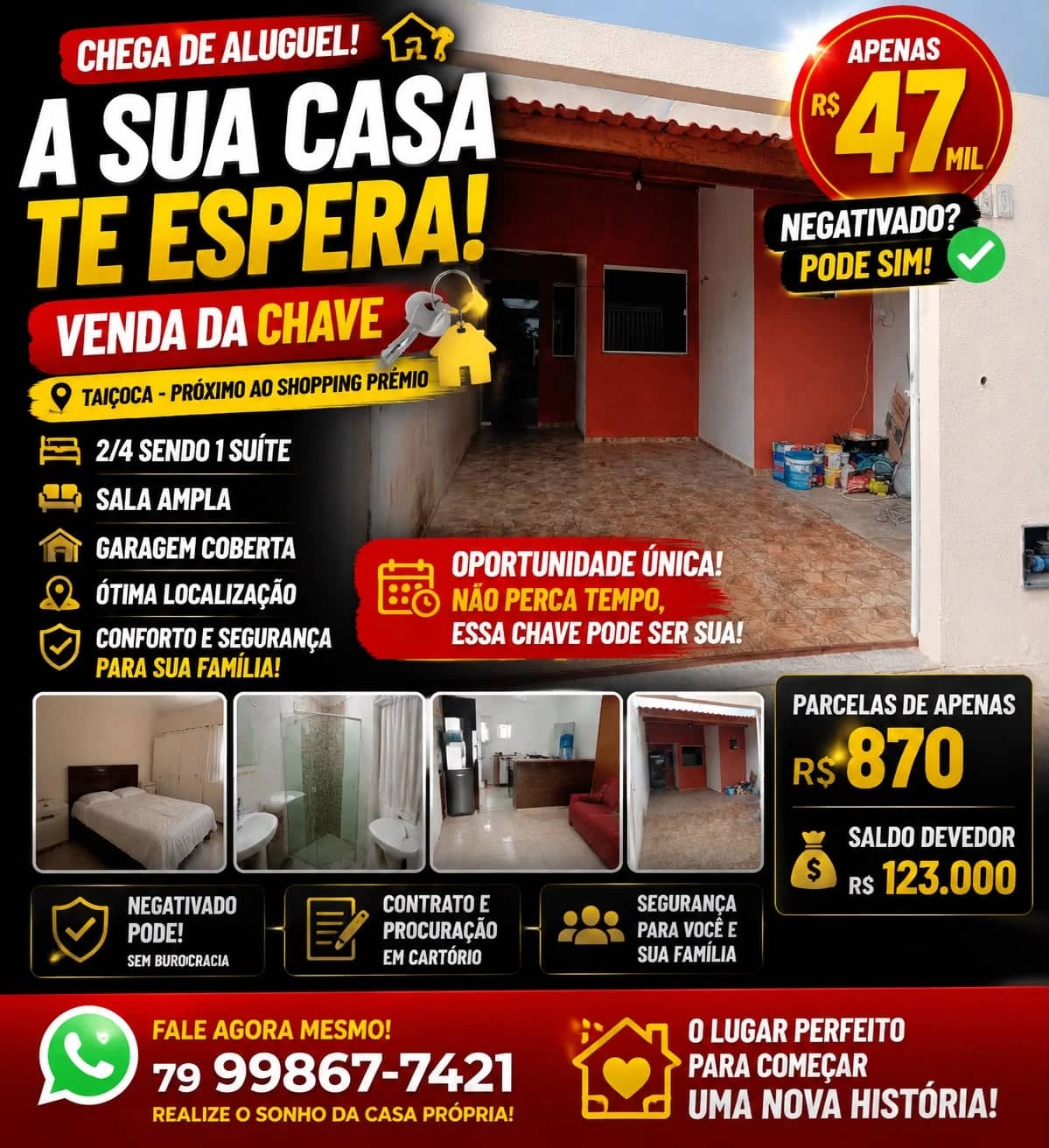 CHAVE DE CASA TAIÇLOCA DE FORA ACEITA CARRO E MOTO